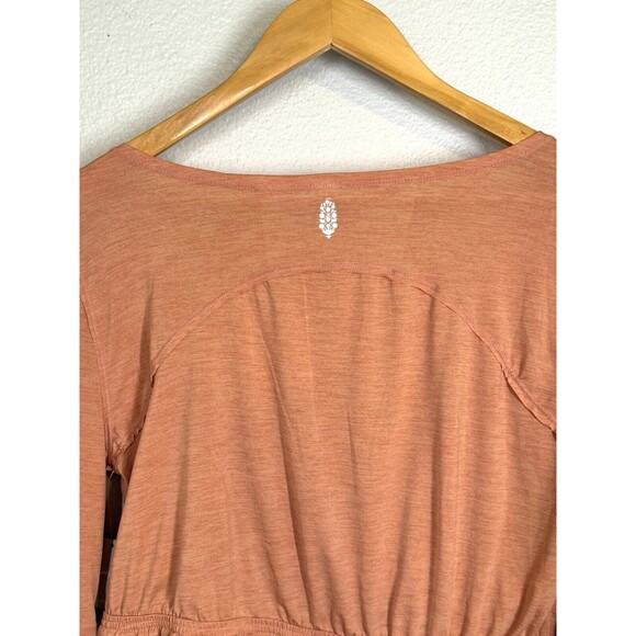 NWT Free People Brushed Apricot Bell Sleeve Crop Top Women's Sz M Boho‎ Feather - Picture 9 of 14